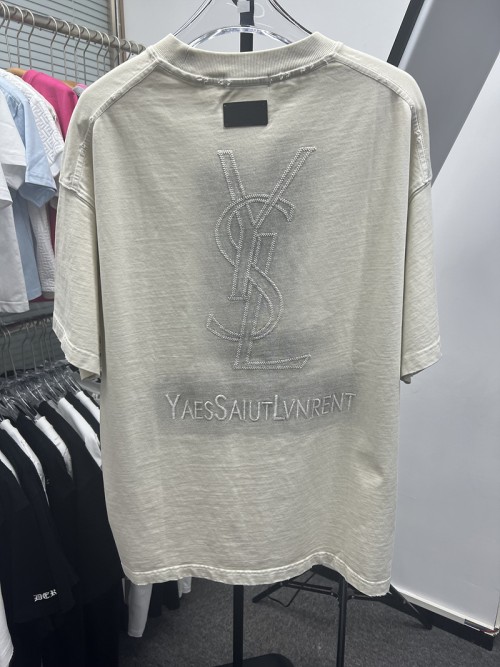 국내배송-*교환반품불가* 입생로랑 YSL 반팔 샴페인색상 오버핏 사이즈 -L 1개